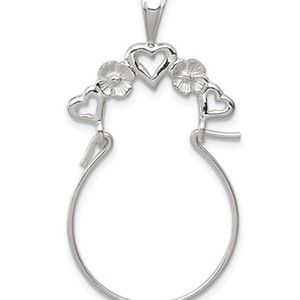 Genuine - - Sterling Silver Heart Charm Holder